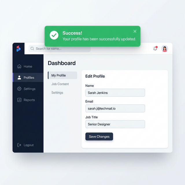 Визуализация работы всплывающих Flash-сообщений (уведомлений) в веб-интерфейсе